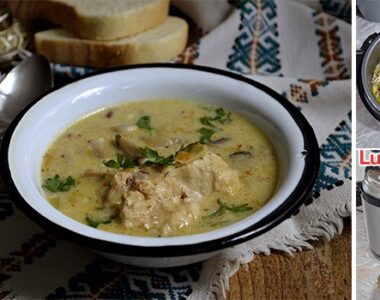 Bela čorba od piletine i pečuraka