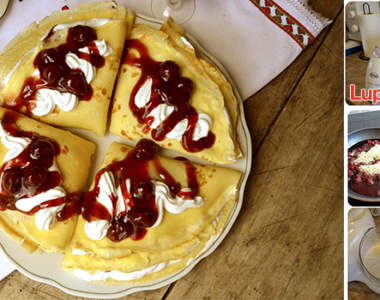 Palačinke sa višnjama i šlagom